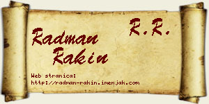 Radman Rakin vizit kartica